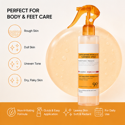 ⚡ Flash Sale | Kojic Acid - Turmeric Exfoliating Body Mist | Smooth Skin & Pore Care